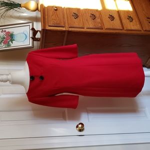 BarriePace Folded Yoke Sheath Career Dress Red EUC